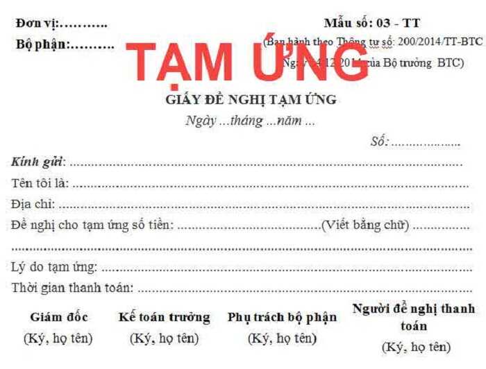 Ứng trước tiền cho người bán